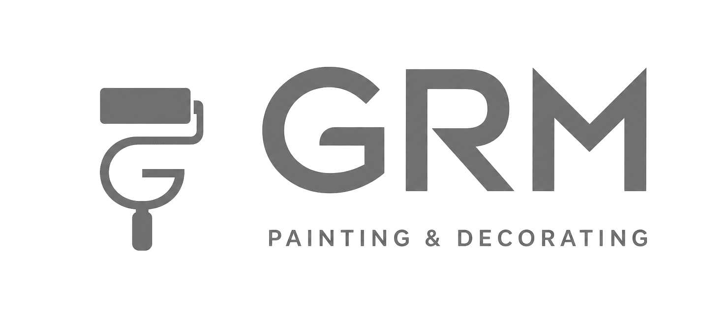 grm painting & decorating logo upscaled transparent light greyscale